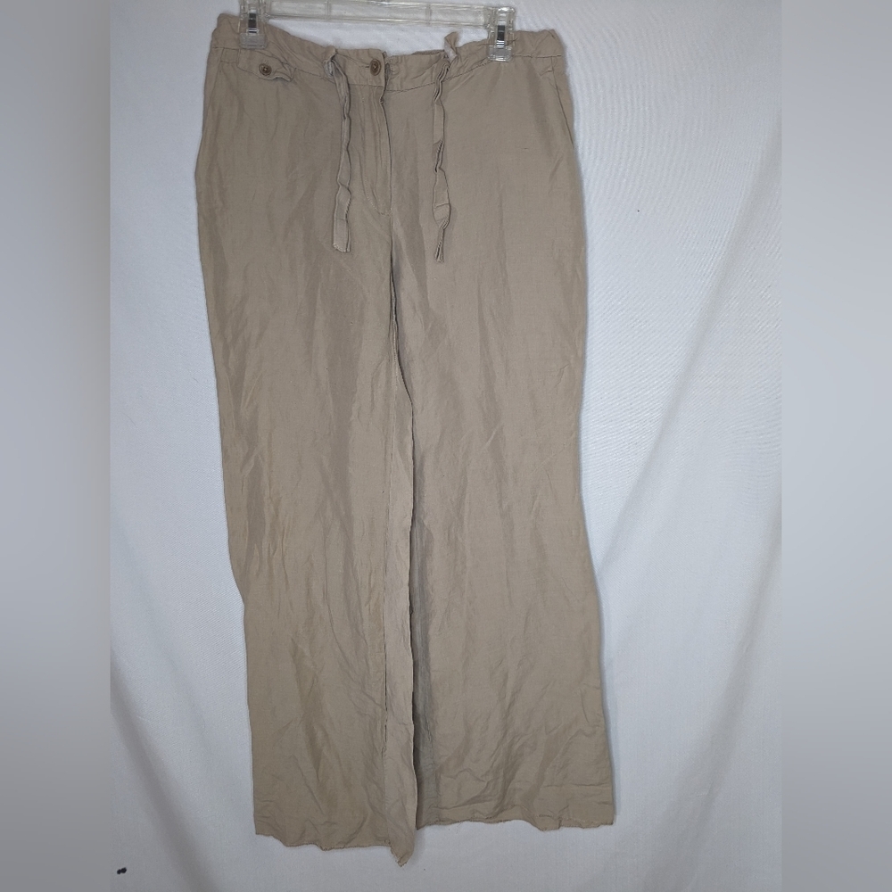 Clover by Bobby‎ Jones Tan Silk Linen Pants Size 6